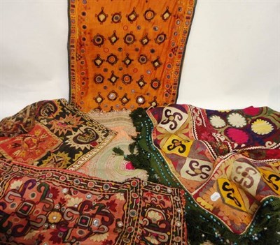 Lot 1206 - Assorted Kirghiz and Other Central Asian Textiles including cushion covers, tent hanging,...