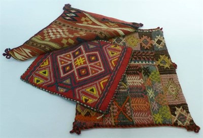 Lot 1213 - Nine Assorted Central Asian Woven Saddle Bags of varying sizes; Woven Prayer Mat; Red and Black...