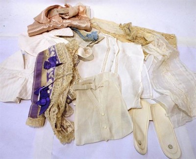 Lot 1041 - Assorted Modesty Vests, Collars, Lace Trimmings and Costume Accessories etc (one box)
