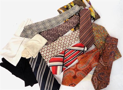 Lot 1050 - Assorted Costume Accessories, including Silk Ties bearing labels Jean Patou, Nina Ricci,...