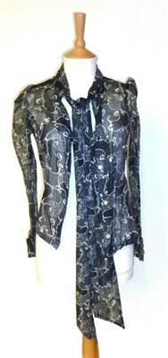 Lot 1111 - Biba Clothing including a Black and White Spotted Long Sleeved Shirt with gathered shoulders...