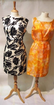 Lot 1140 - Assorted Circa 1950's and 1960's Costume including a Carnegie of London black and white printed...