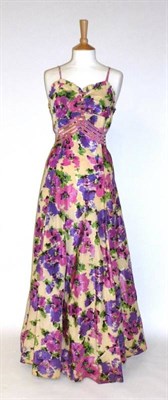 Lot 1144 - Assorted Circa 1920's and Later Costume including a blue silk and floral drop waist day dress;...