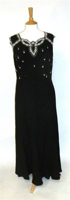 Lot 1149 - Assorted Circa 1930's and Later Costume including Five Black Evening and Day Dresses; Short Evening