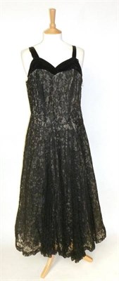 Lot 1150 - Circa 1930's Red Bias Cut Evening Dress; Four Circa 1950's Evening Dresses; Black Satin Evening...