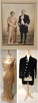 Lot 1157 - Early 20th Century Gents Court Suit and 1930's Lady's Dress Both Worn to the Coronation of King...