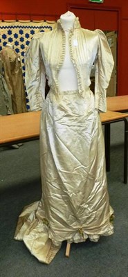 Lot 1169 - Victorian Cream Silk Wedding Gown labelled William Nicholson Bolton, comprising a fitted...