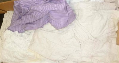 Lot 1173 - Assorted Victorian and Later Under Garments, including striped cotton under skirts, flannel skirts