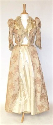 Lot 1184 - A Wonderful Example of a Circa 1860's Wedding Gown in Pale Pink Silk (Possibly Lyons) with...