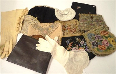 Lot 1199 - Assorted Circa 1930's and Later Evening Bags including needle point, brocade, beaded and silk...