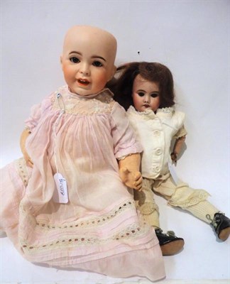 Lot 1007 - SFBJ Bisque Socket Head Laughing Doll, impressed '236' with sleeping brown eyes, missing wig,...