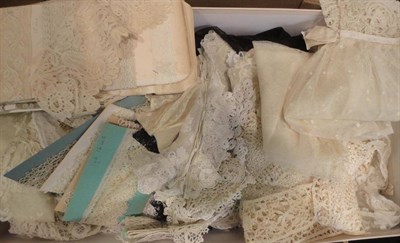 Lot 1063 - A Collection of Assorted Lace Collars, Cuffs, Sleeves etc including Brussels, Honiton and...