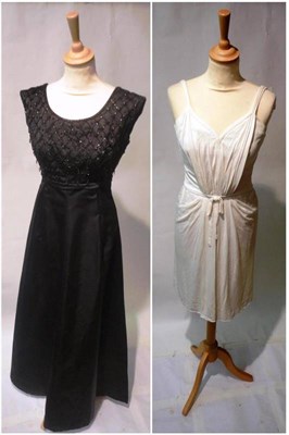 Lot 1115 - Assorted Circa 1930's and Later Costume including a cream satin wedding dress with lace mounts...