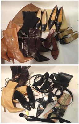 Lot 1129 - Assorted Modern Designer Boots, Shoes and Accessories including a pair of Gianfranco Ferre long...