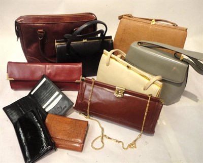 Lot 1132 - Assorted Modern Leather Bags and Purses including a Bally grey leather handbag; Pielle Italy...