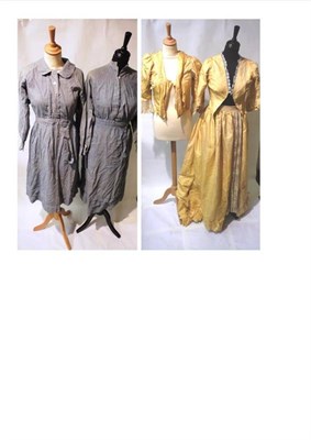 Lot 1148 - Assorted 19th Century and Later Costume including a Victorian yellow silk brocade two piece;...