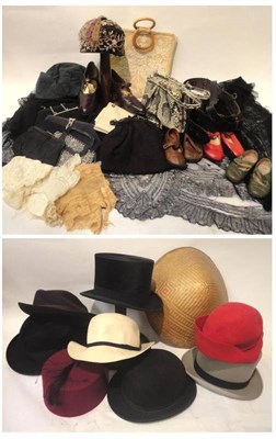 Lot 1156 - Assorted Costume Accessories including various handbags and evening purses; black lace shawl;...