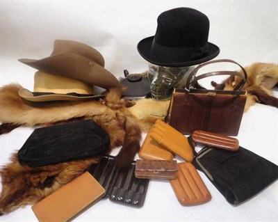 Lot 1159 - Assorted Costume Accessories including a Mappin and Webb brown lizard skin handbag; Bagcrafts...