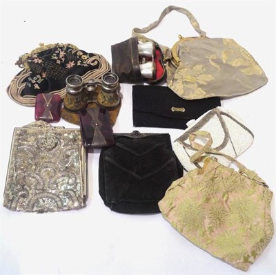 Lot 1188 - Assorted Circa 1930's Evening Purses and Accessories including two brocade evening bags with...