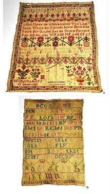 Lot 1260 - Unframed Sampler Worked By Elizabeth Forster Aged 7 in 1827, daughter of William and Mary...