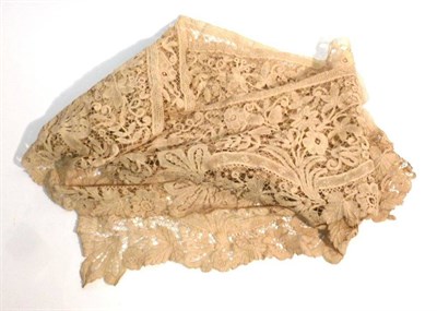 Lot 1059 - Assorted 19th Century and Later Lace Collars, lappets, file of lace samples, pair of Chinese sleeve