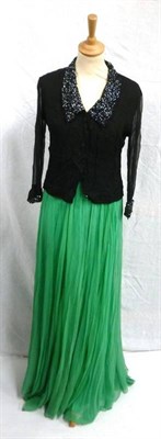 Lot 1130 - Assorted Circa 1920's and Later Costume including a Black Silk Beaded Shift Dress with short...