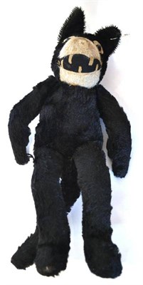 Lot 1006 - Circa 1920's Chad Valley Felix the Cat with bent limbs, jointed arms, black plush, stitched...