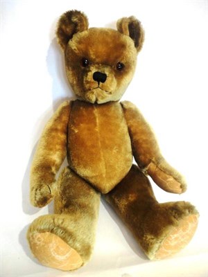 Lot 1010 - A Circa 1950's English Jointed Teddy Bear 'Norman', with blond plush, growler, stitched nose...