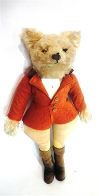 Lot 1011 - Circa 1930's Farnell's Alpha Toys Hunting Fox with a cream plush head and paws, wearing a...