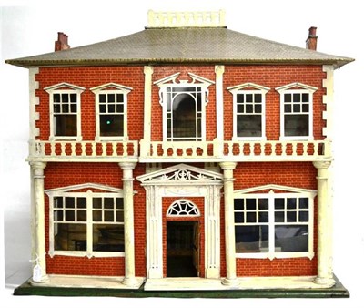 Lot 1016 - Circa 1923 Handicrafts A58 Kit Dolls House with red brick papered walls, white painted window...