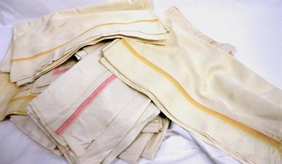 Lot 1022 - Possibly Circa 1930's Composite Bed Set, in a satinised fabric edged with rows of either...