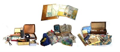 Lot 1050 - A Large Quantity of Assorted Sewing and Needle Work Accessories including buttons, silk and...