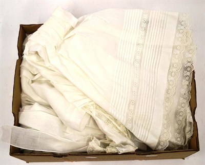 Lot 1076 - Assorted Circa 1920's and Later Silk Negligees, embroidered night wear; Children's White Cotton...