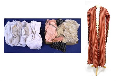 Lot 1088 - Assorted Costume including a Late 19th Century Peach Satin Dress with bead decoration (af);...