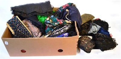 Lot 1101 - Assorted Costume and Accessories and Trimmings including a black chiffon and bead top, black...