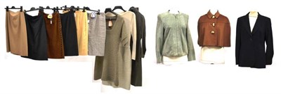 Lot 1107 - Modern Costume including Ronit Zilkha brown wool capelet (size 10); Hugo Boss grey wool long...