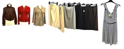 Lot 1108 - Assorted Modern Costume including an Yves Saint Laurent khaki skirt (size 36), two cotton/denim...