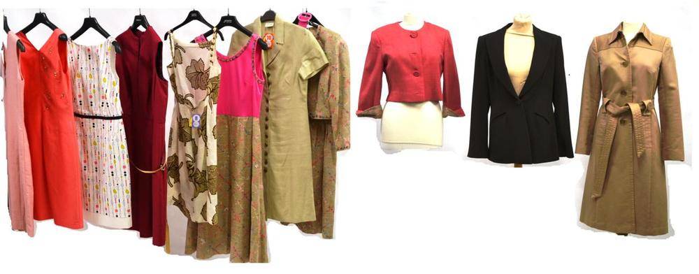 Lot 1113 - Assorted Modern Costume including Tomasz Starzewski pink linen shift dress (size 12); Donald...