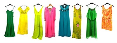 Lot 1116 - Assorted Modern Evening Costume Circa 1960's and Later including Emenson pink full length dress...