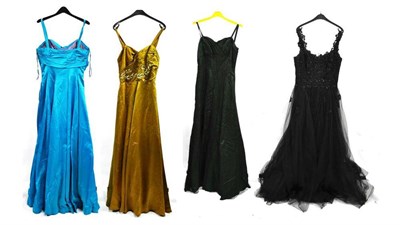 Lot 1121 - Assorted Modern Evening Wear Circa 1960's and Later including a full length cream damask...