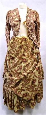 Lot 1143 - Late 19th Century Paisley Printed Cotton Two Piece comprising a fitted bodice, full length...