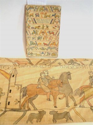 Lot 1153 - Unfinished Copy of The Bayeux Tapestry drawn and hand coloured on to a length of cream canvas,...