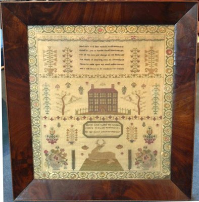 Lot 1219 - A Framed Sampler by Harriet Rilett of Boston Lincolnshire, Aged 10 1835, worked in silk cross...