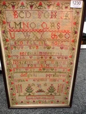 Lot 1230 - An Alphabet Sampler Worked by Sarah Thackeray Dated 1793, worked in coloured cross stitch, with...