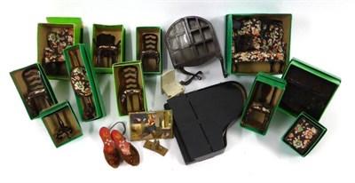 Lot 2005 - Assorted Tri-Ang Lines Bros Ltd Period Dolls Furniture in original card boxes with covers including