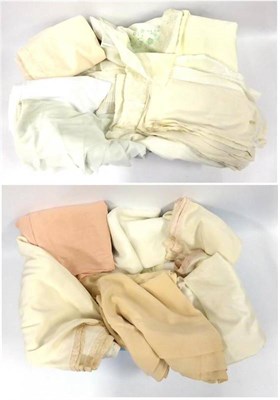 Lot 2013 - Assorted 19th Century and Later White Linen including table cloths, damask cloths, embroidered...