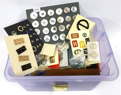 Lot 2056 - Quantity of Assorted Decorative Buttons including mother-of-pearl buttons and Deco examples,...