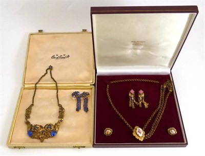 Lot 2075 - A Small Quantity of Costume Jewellery, including a necklace and a pair of earrings enamelled...