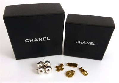 Lot 2080 - A Small Quantity of Chanel Jewellery, including a pair of drop earrings for pierced ears, and...
