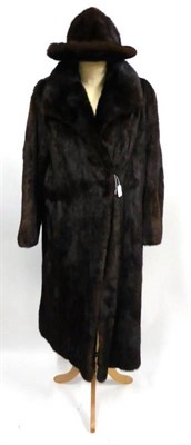 Lot 2120 - Dark Mink Coat three quarter length with similar hat (2)